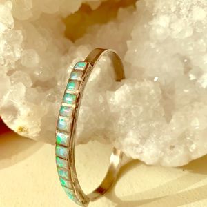 Sterling silver and opal cuff.